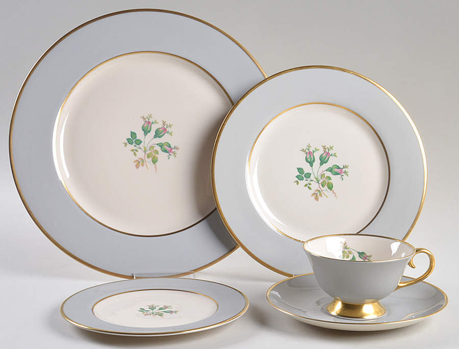 San Marino (Gold Trim, Rim & Coupe) 5 Piece Place Setting by Flintridge-1