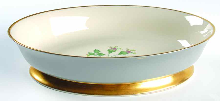 San Marino (Gold Trim, Rim & Coupe) 10" Oval Vegetable Bowl by Flintridge-1