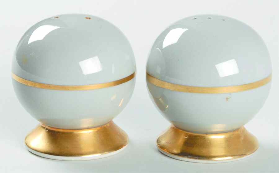 San Marino (Gold Trim, Rim & Coupe) Salt & Pepper Set by Flintridge-1