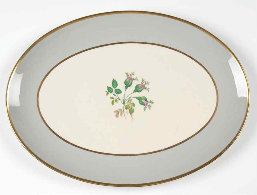 San Marino (Gold Trim, Rim & Coupe) 13" Oval Serving Platter by Flintridge-1