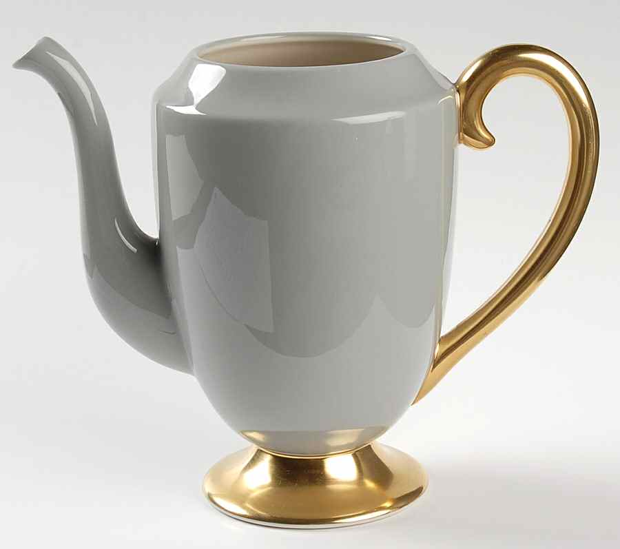 San Marino (Gold Trim, Rim & Coupe) Coffee Pot No Lid by Flintridge-1