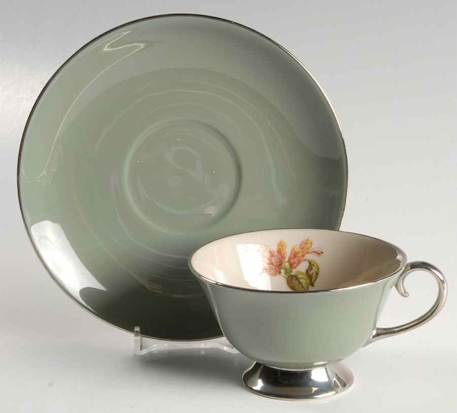 Sarita (Rim & Coupe) Footed Cup & Saucer Set by Flintridge-1
