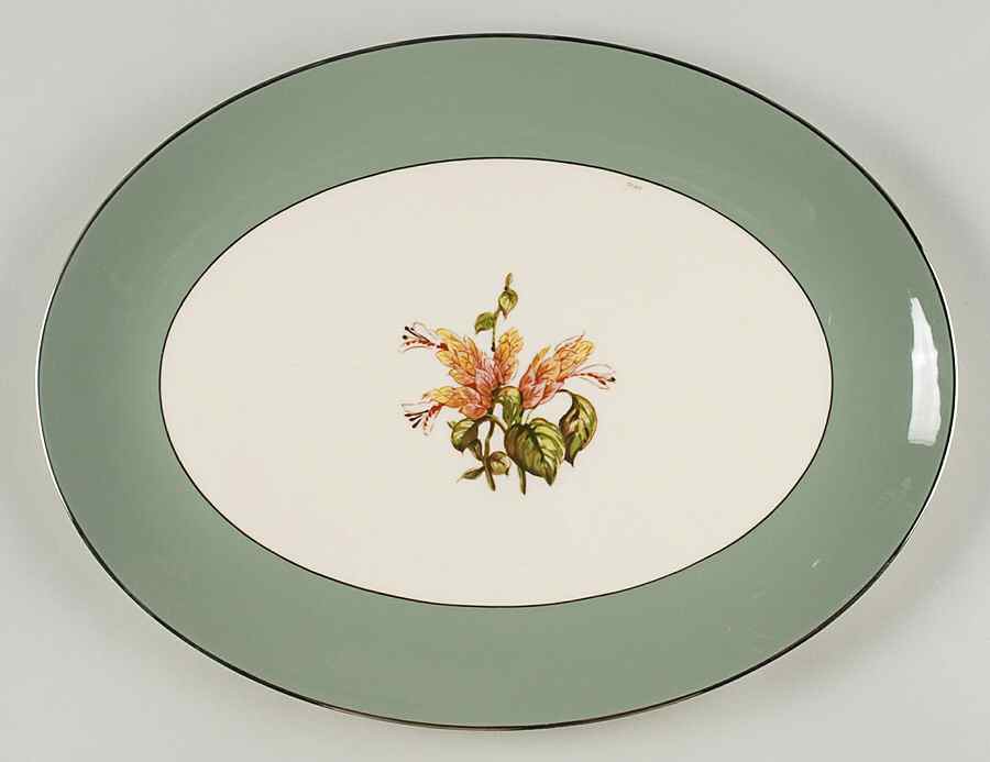 Sarita (Rim & Coupe) 14" Oval Serving Platter by Flintridge-1