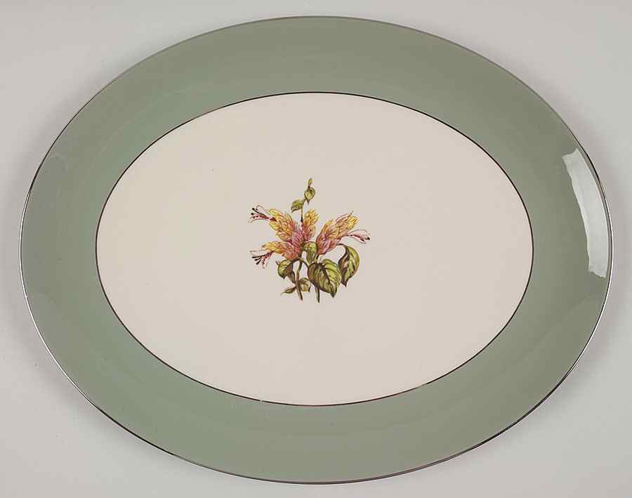Sarita (Rim & Coupe) 16" Oval Serving Platter by Flintridge-1