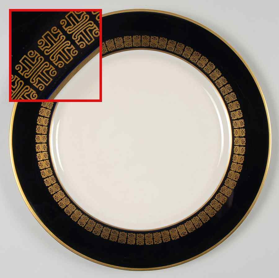 Script Cobalt Blue Dinner Plate by Flintridge-1