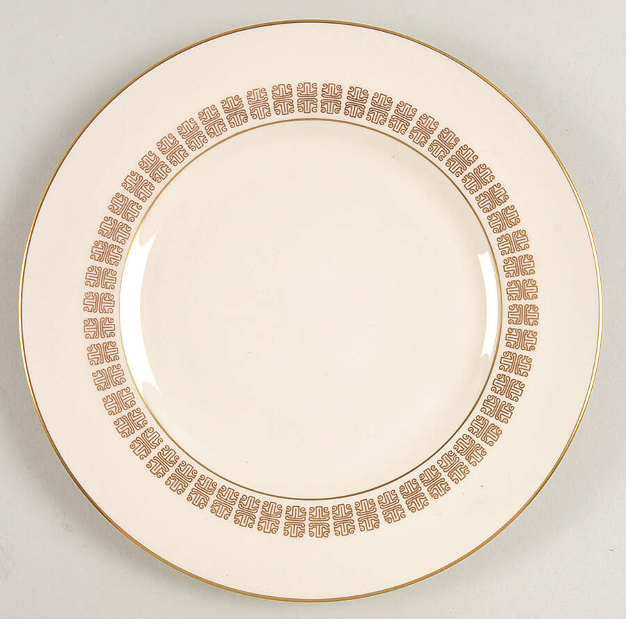 Script Gold Salad Plate by Flintridge-1