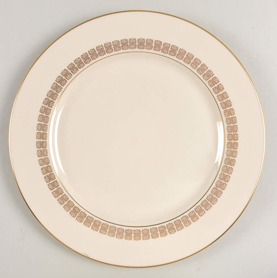 Script Gold Dinner Plate by Flintridge-1
