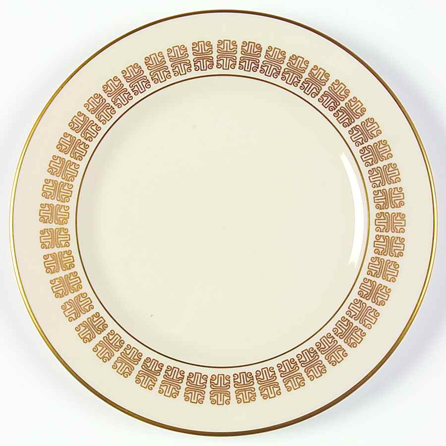 Script Gold Bread & Butter Plate by Flintridge-1
