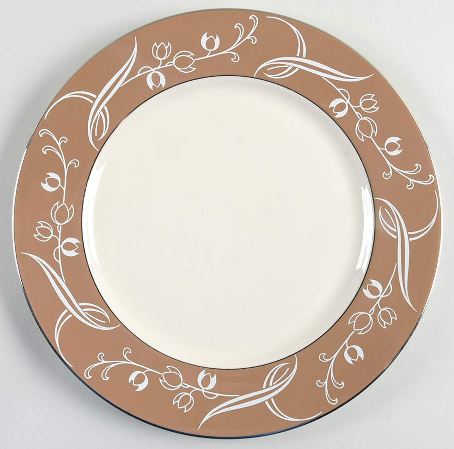 Snow Tulip Cocoa (Rim & Coupe) Dinner Plate by Flintridge-1