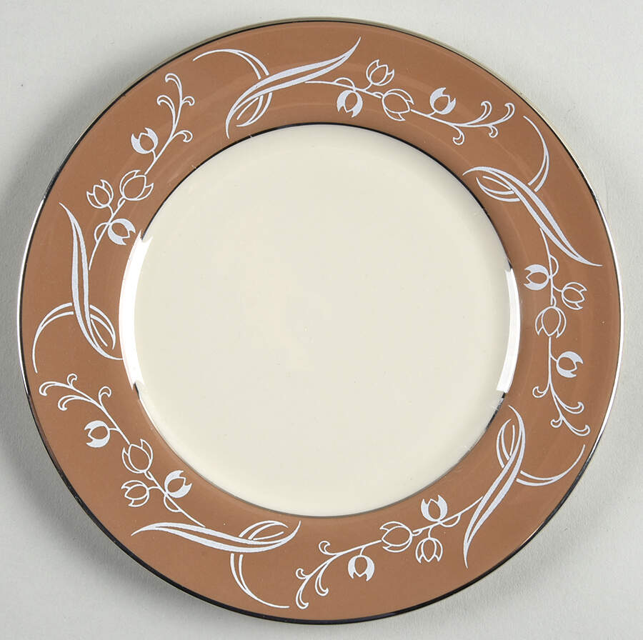 Snow Tulip Cocoa (Rim & Coupe) Bread & Butter Plate by Flintridge-1