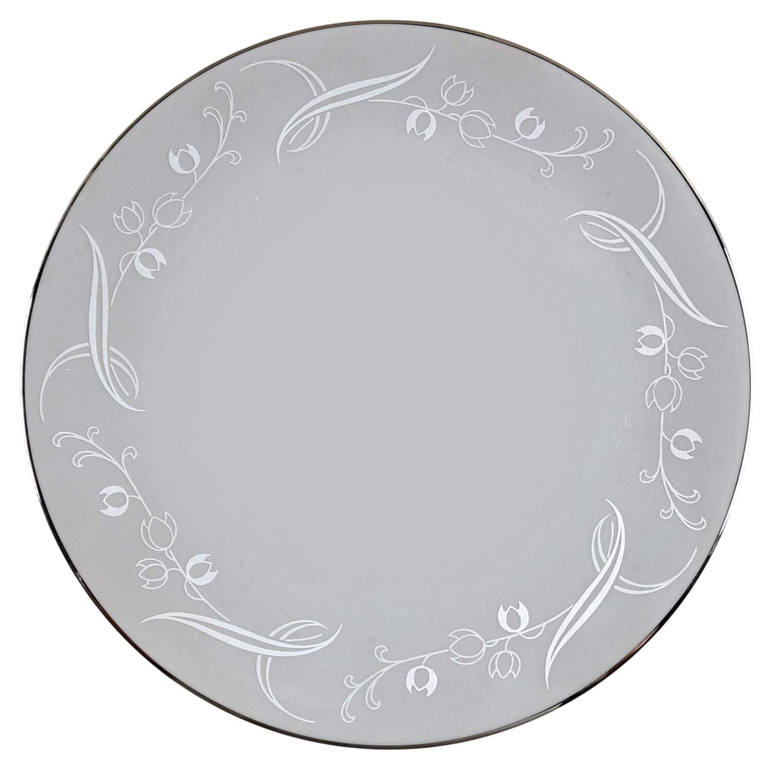 Snow Tulip Gray (Rim & Coupe) Coupe Salad Plate by Flintridge-1