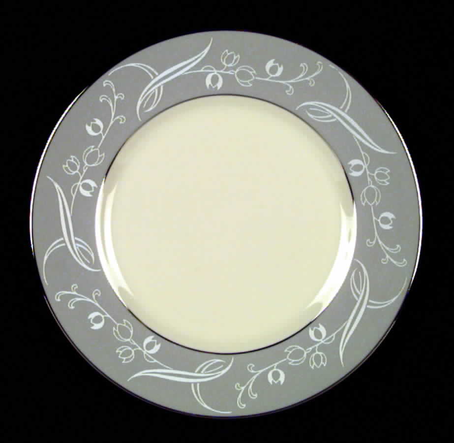 Snow Tulip Gray (Rim & Coupe) Salad Plate by Flintridge-1