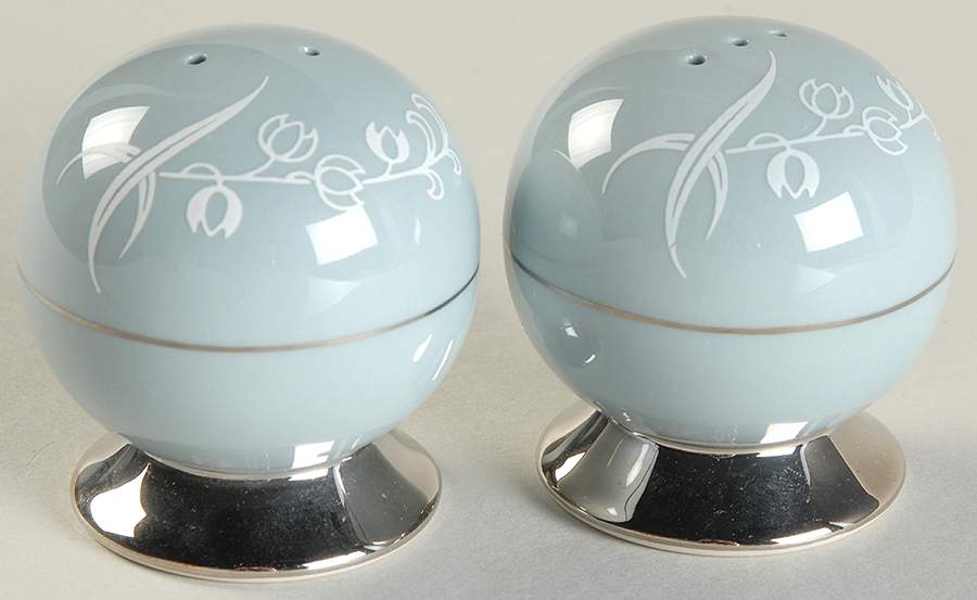 Snow Tulip Gray (Rim & Coupe) Salt & Pepper Set by Flintridge-1