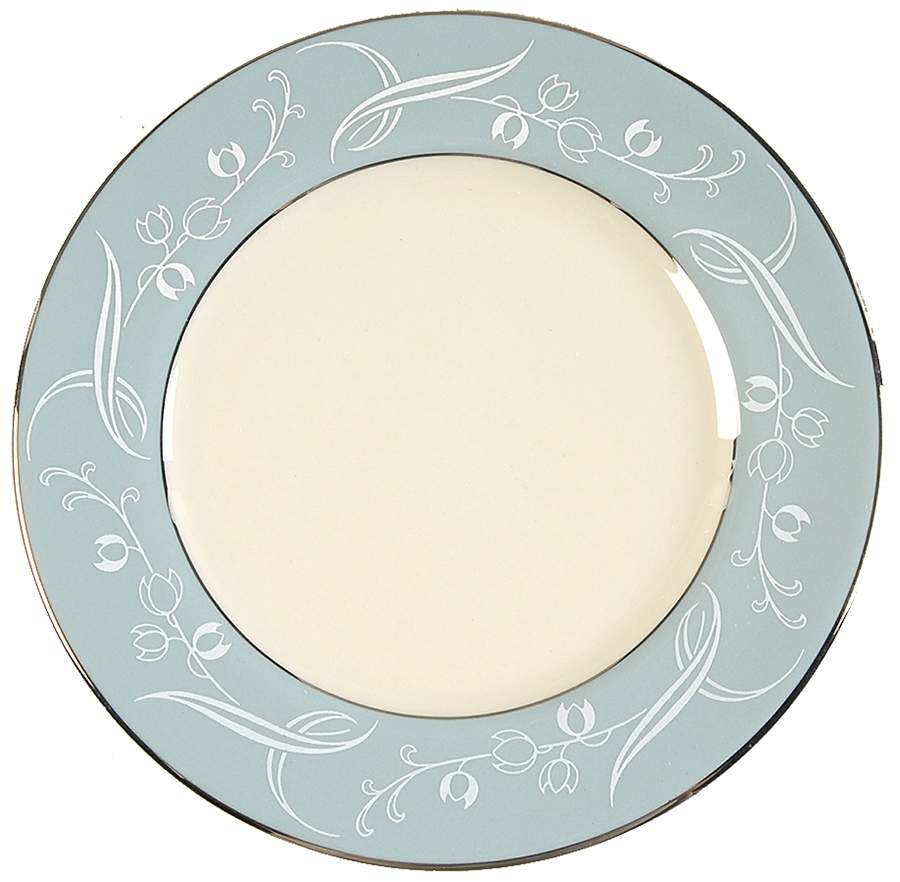 Snow Tulip Gray (Rim & Coupe) Bread & Butter Plate by Flintridge-1