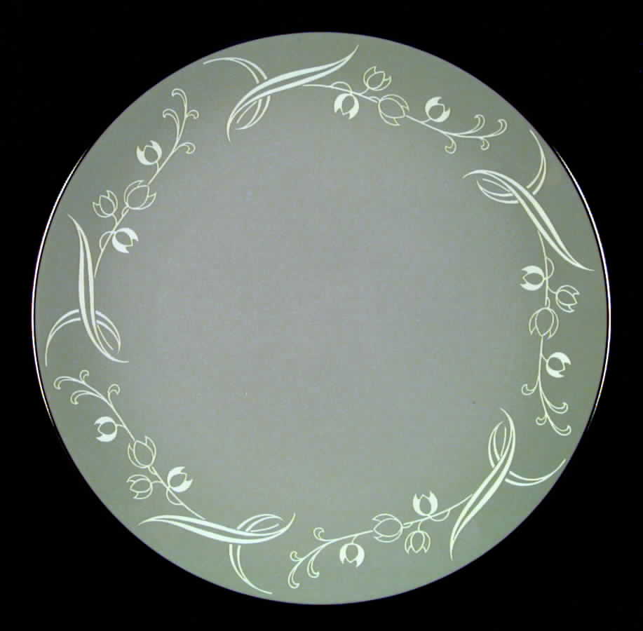Snow Tulip Gray (Rim & Coupe) Coupe Dinner Plate by Flintridge-1