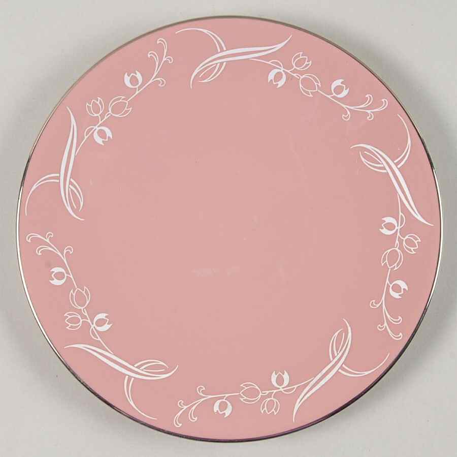 Snow Tulip Pink (Rim & Coupe) Coupe Bread & Butter Plate by Flintridge-1