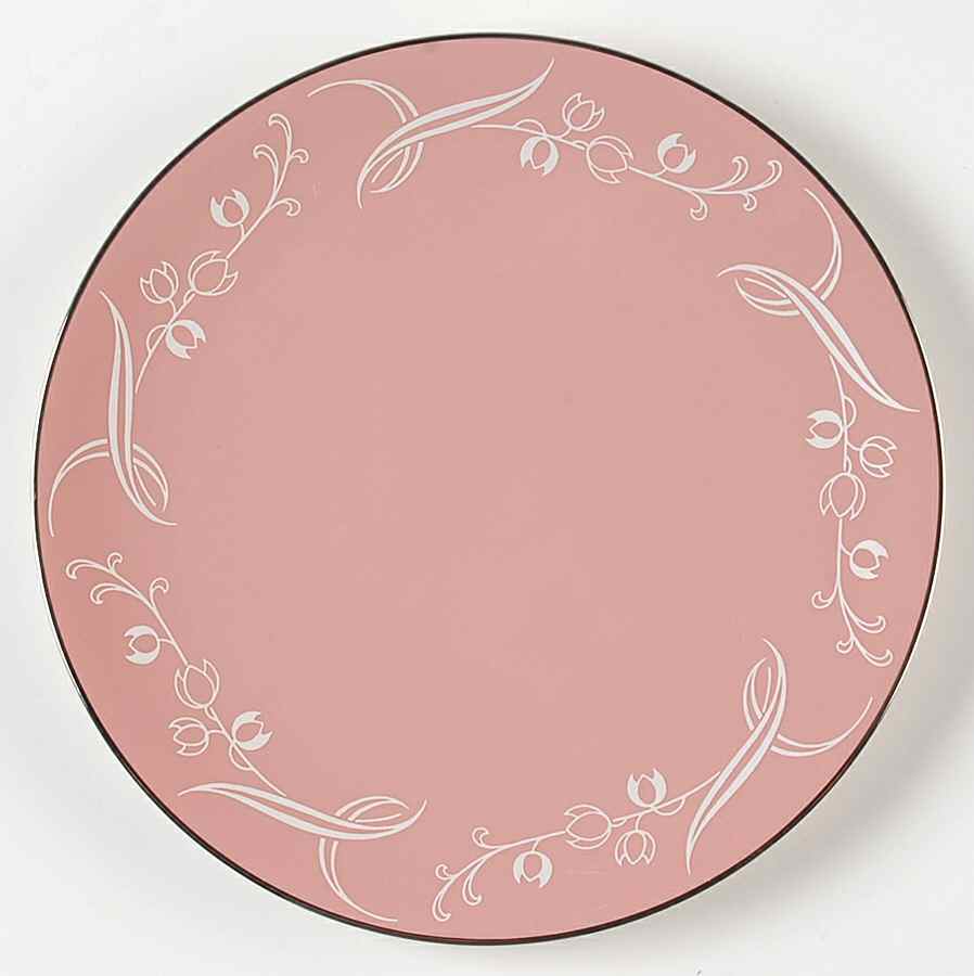 Snow Tulip Pink (Rim & Coupe) Coupe Salad Plate by Flintridge-1