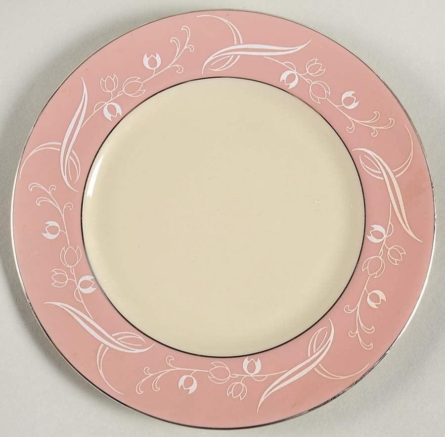 Snow Tulip Pink (Rim & Coupe) Bread & Butter Plate by Flintridge-1