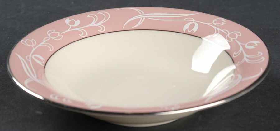 Snow Tulip Pink (Rim & Coupe) Fruit/Dessert (Sauce) Bowl by Flintridge-1
