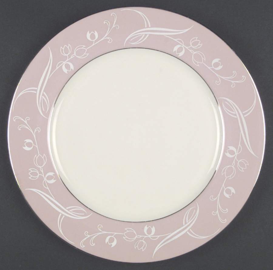 Snow Tulip Pink (Rim & Coupe) Dinner Plate by Flintridge-1