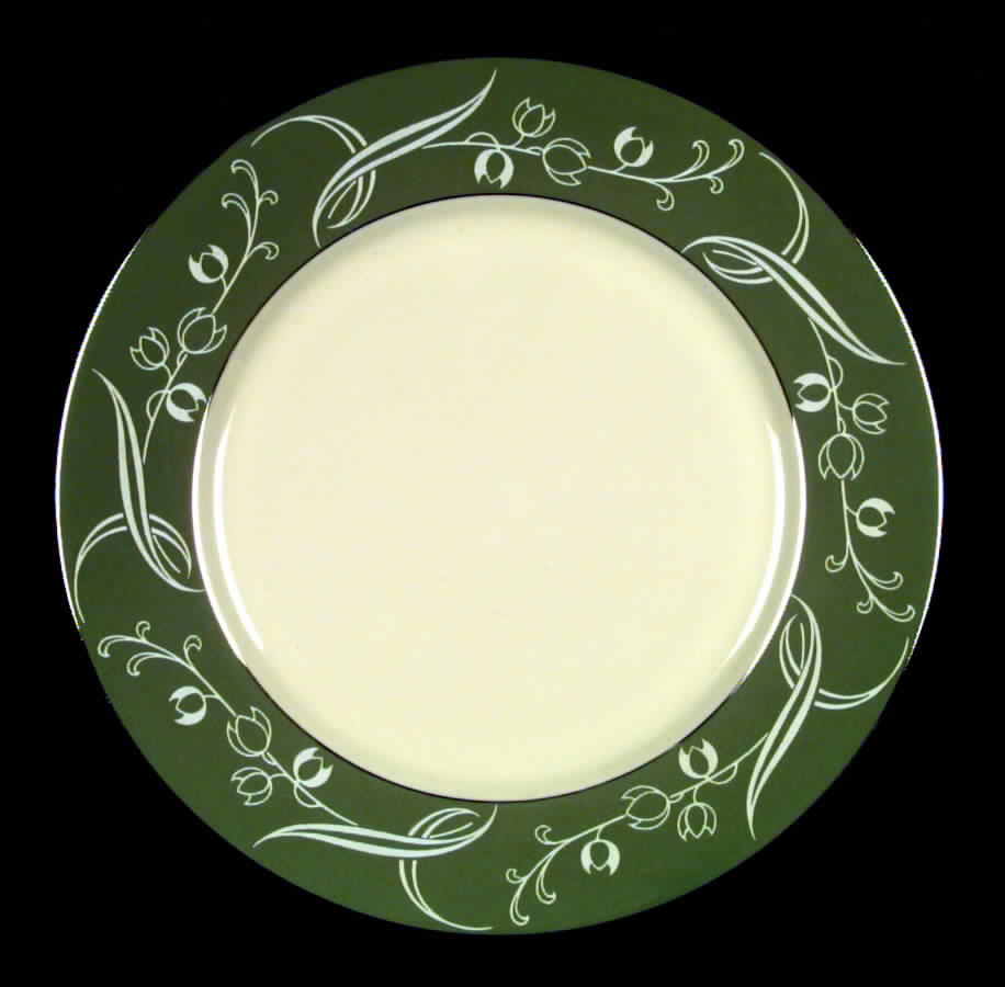 Snow Tulip Sage Green (Rim) Dinner Plate by Flintridge-1