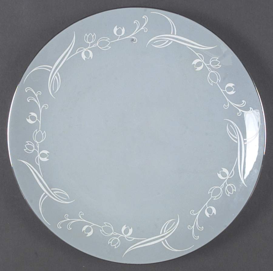 Snow Tulip Strata Blue (Rim & Coupe) Coupe Dinner Plate by Flintridge-1