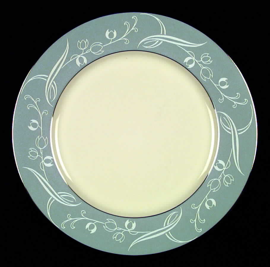 Snow Tulip Strata Blue (Rim & Coupe) Dinner Plate by Flintridge-1