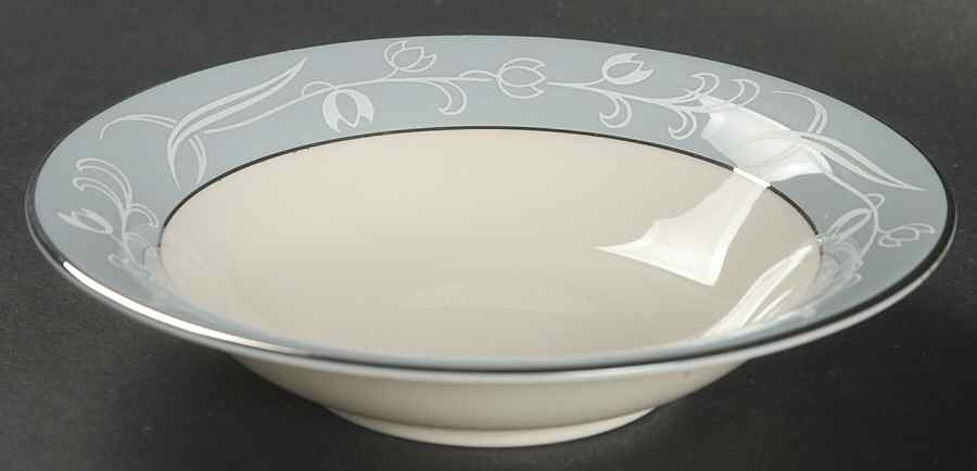Snow Tulip Strata Blue (Rim & Coupe) Rim Fruit/Dessert (Sauce) Bowl by Flintridge-1