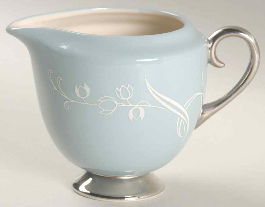 Snow Tulip Strata Blue (Rim & Coupe) Mini Creamer by Flintridge-1