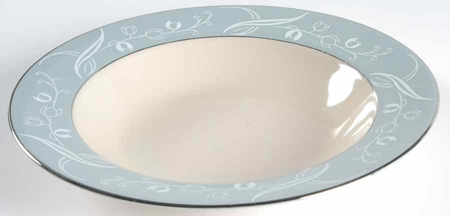 Snow Tulip Strata Blue (Rim & Coupe) Rim Soup Bowl by Flintridge-1