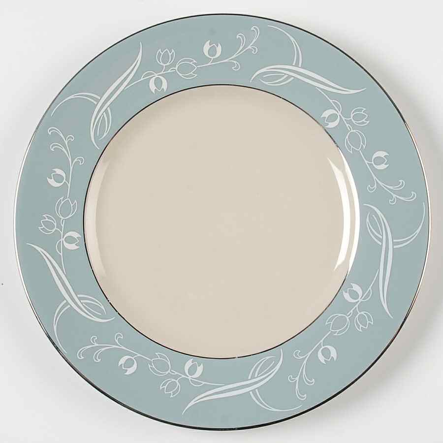 Snow Tulip Strata Blue (Rim & Coupe) Salad Plate by Flintridge-1