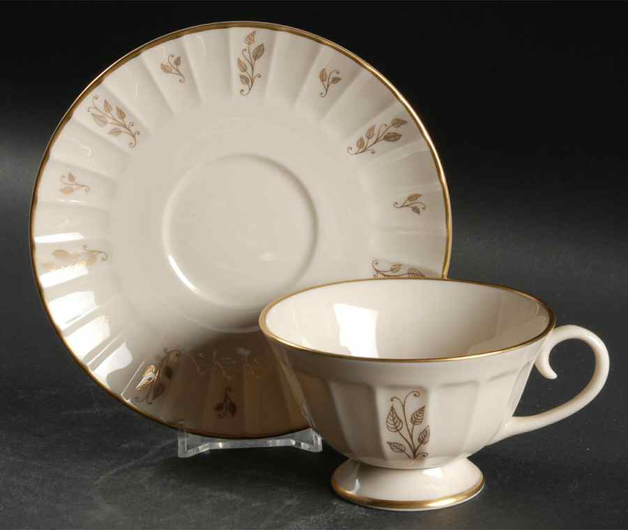 Sorrento Gold Design Footed Cup & Saucer Set by Flintridge-1
