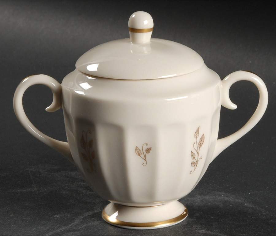 Sorrento Gold Design Mini Sugar Bowl & Lid by Flintridge-1