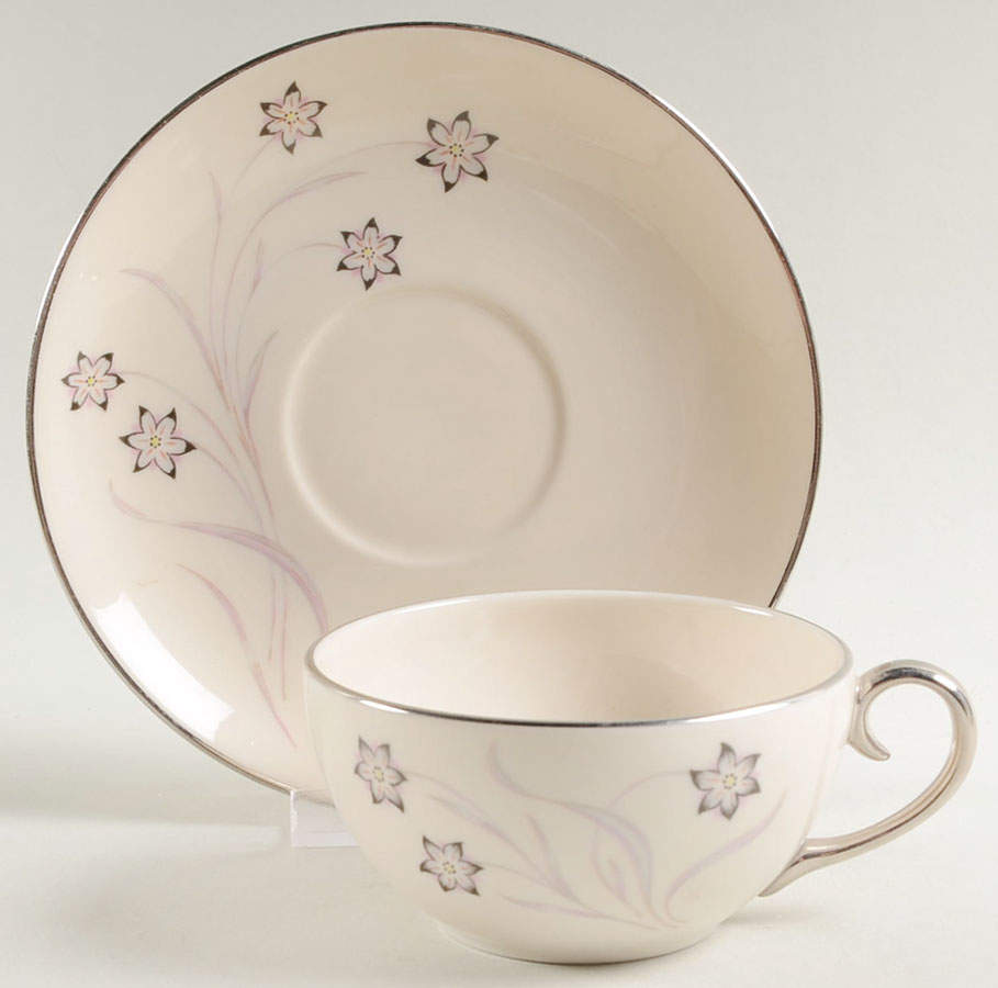 Starflower Flat Cup & Saucer Set by Flintridge-1