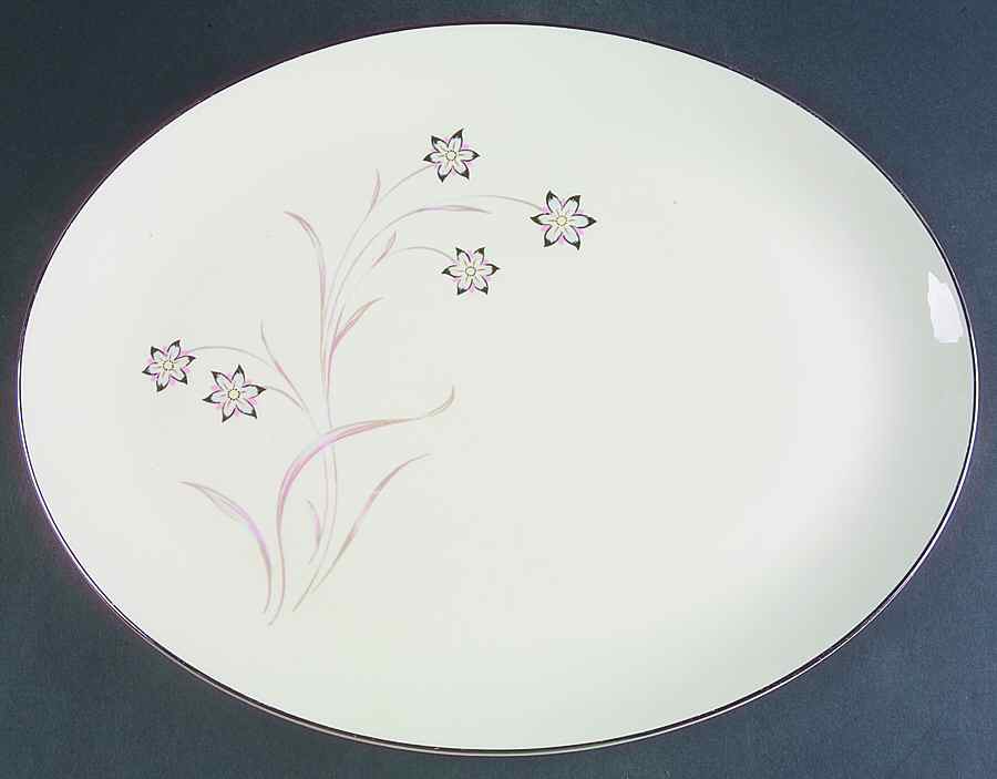 Starflower 15" Oval Serving Platter by Flintridge-1