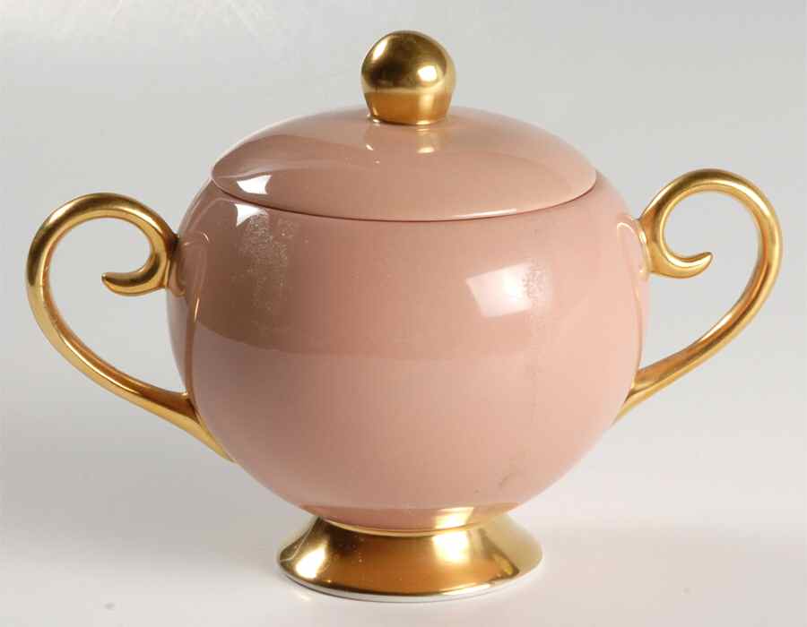 Sylvan-California Coral (Rim) Sugar Bowl & Lid by Flintridge-1