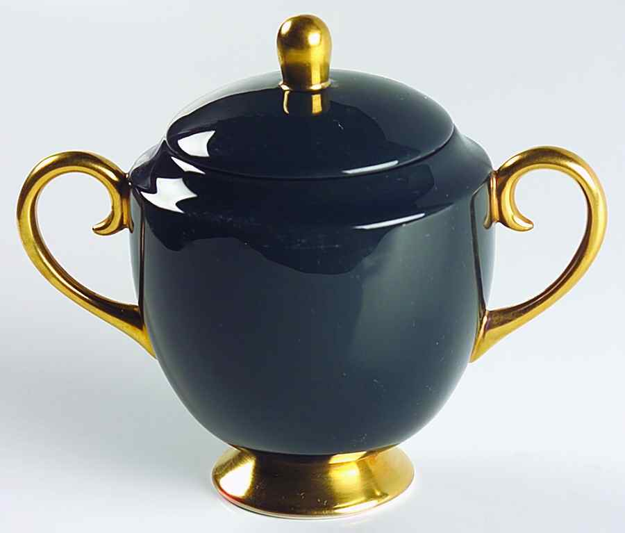 SYLVAN-CALIFORNIA BLACK (RIM) Mini Sugar Bowl & Lid by Flintridge-1