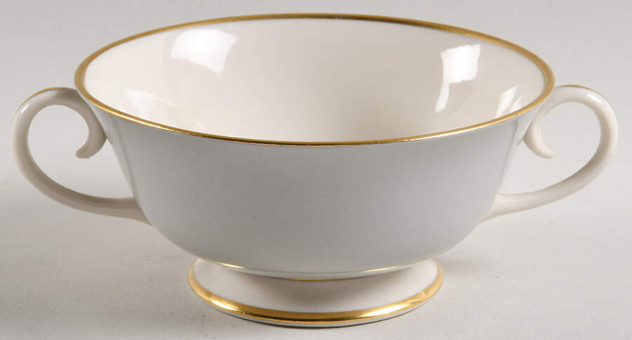 Sylvan-California Gray (Rim) Footed Cream Soup Bowl by Flintridge-1