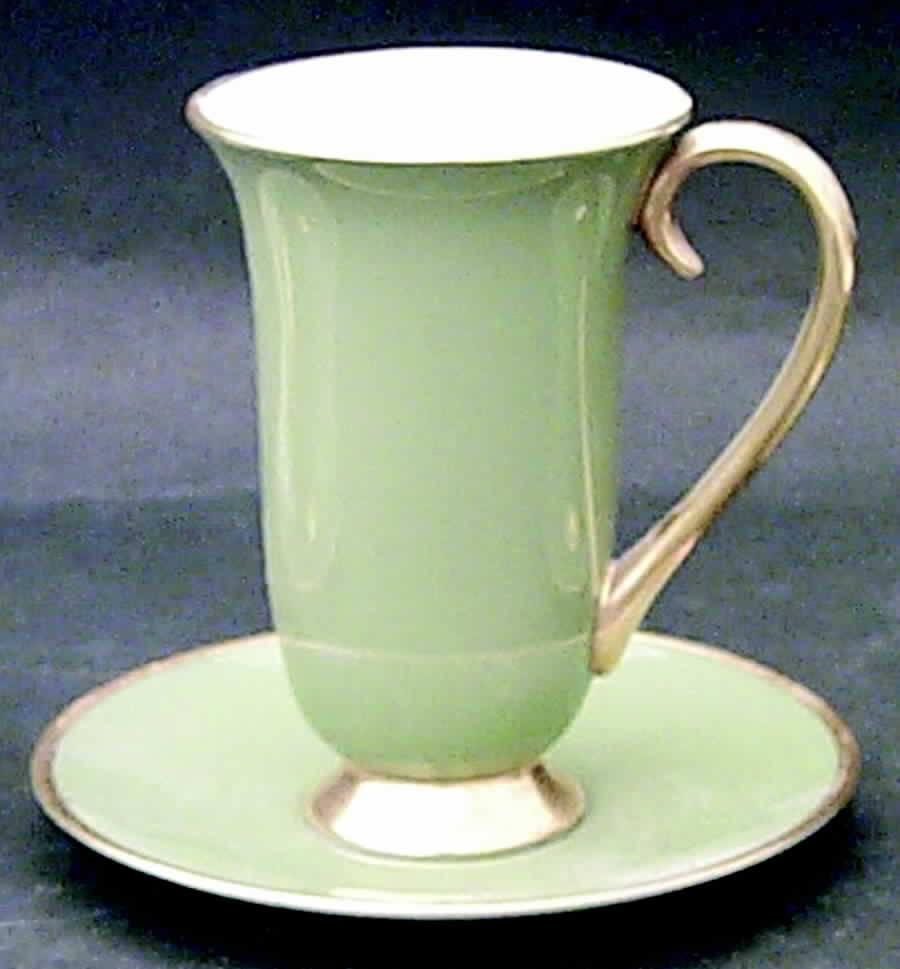 Sylvan-California Sage Green (Rim) Irish Coffee Cup and Saucer Set by Flintridge-1