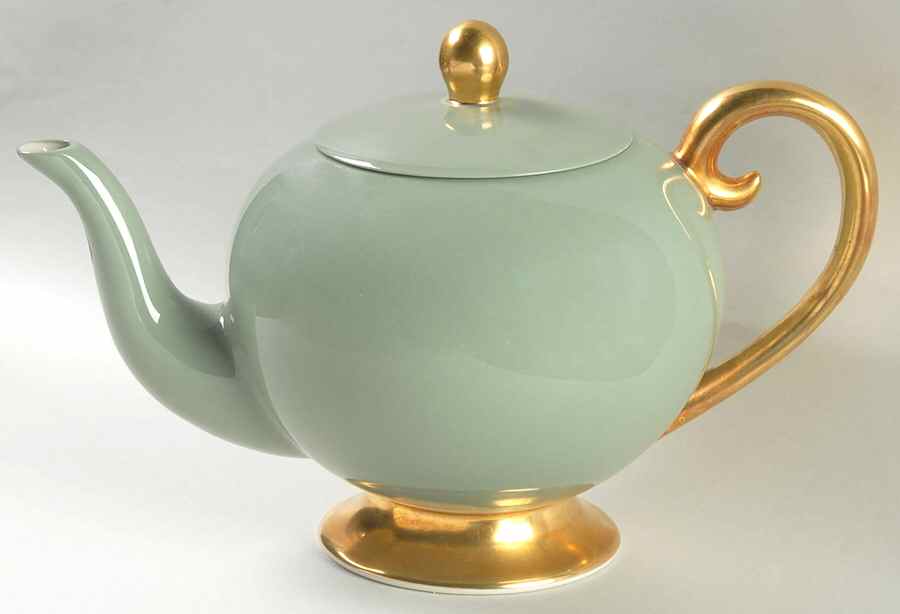 Sylvan-California Sage Green (Rim) Teapot & Lid by Flintridge-1