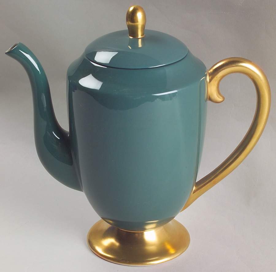 Sylvan-California Teal Green (Rim) Coffee Pot & Lid by Flintridge-1