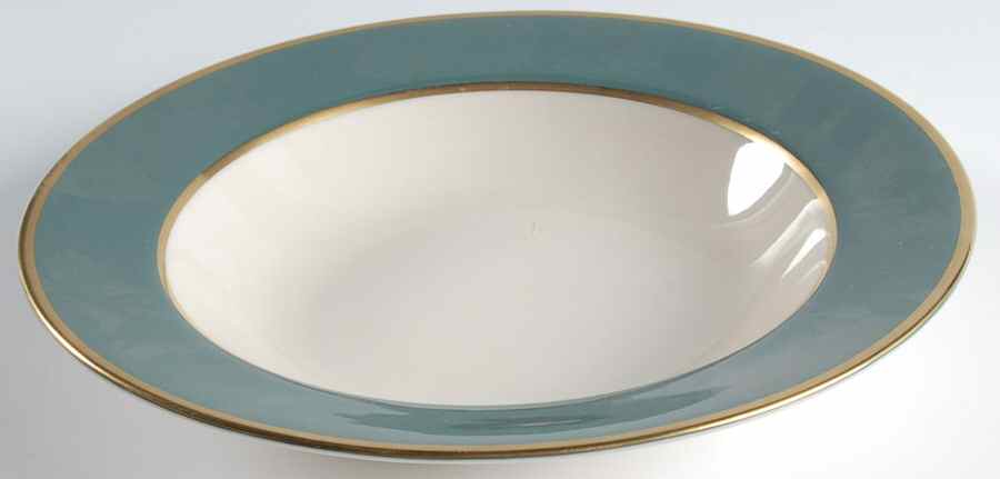 Sylvan-California Teal Green (Rim) Rim Soup Bowl by Flintridge-1