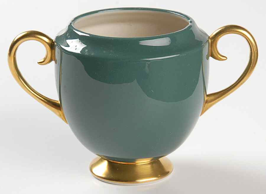 Sylvan-California Teal Green (Rim) Mini Sugar Bowl No Lid by Flintridge-1