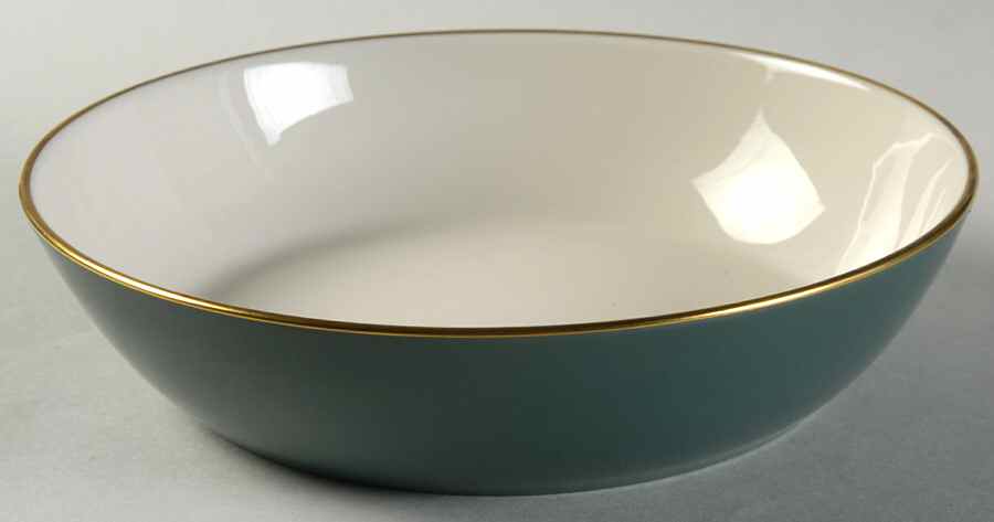 Sylvan-California Teal Green (Rim) 8" Round Vegetable Bowl by Flintridge-1