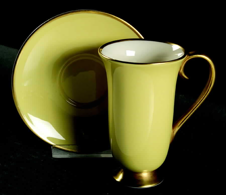 Sylvan-California-Yellow (Rim & Coupe) Irish Coffee Cup and Saucer Set by Flintridge-1