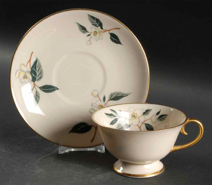 Tea Leaves Footed Cup & Saucer Set by Flintridge-1