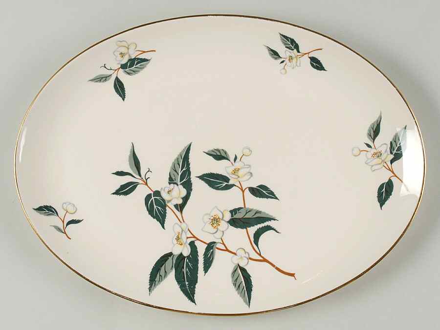 Tea Leaves 14" Oval Serving Platter by Flintridge-1