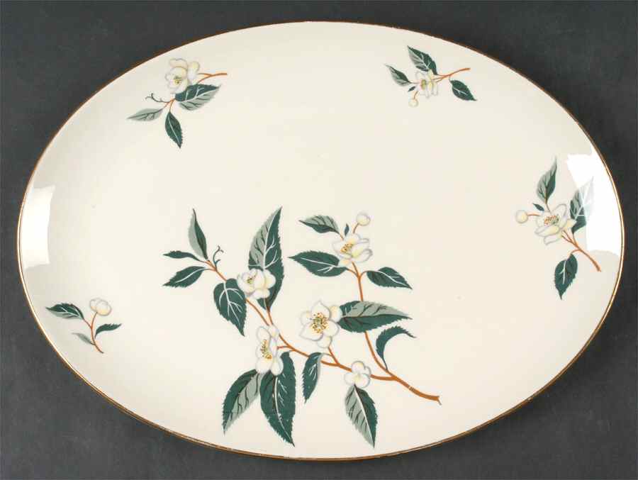 Tea Leaves 13" Oval Serving Platter by Flintridge-1