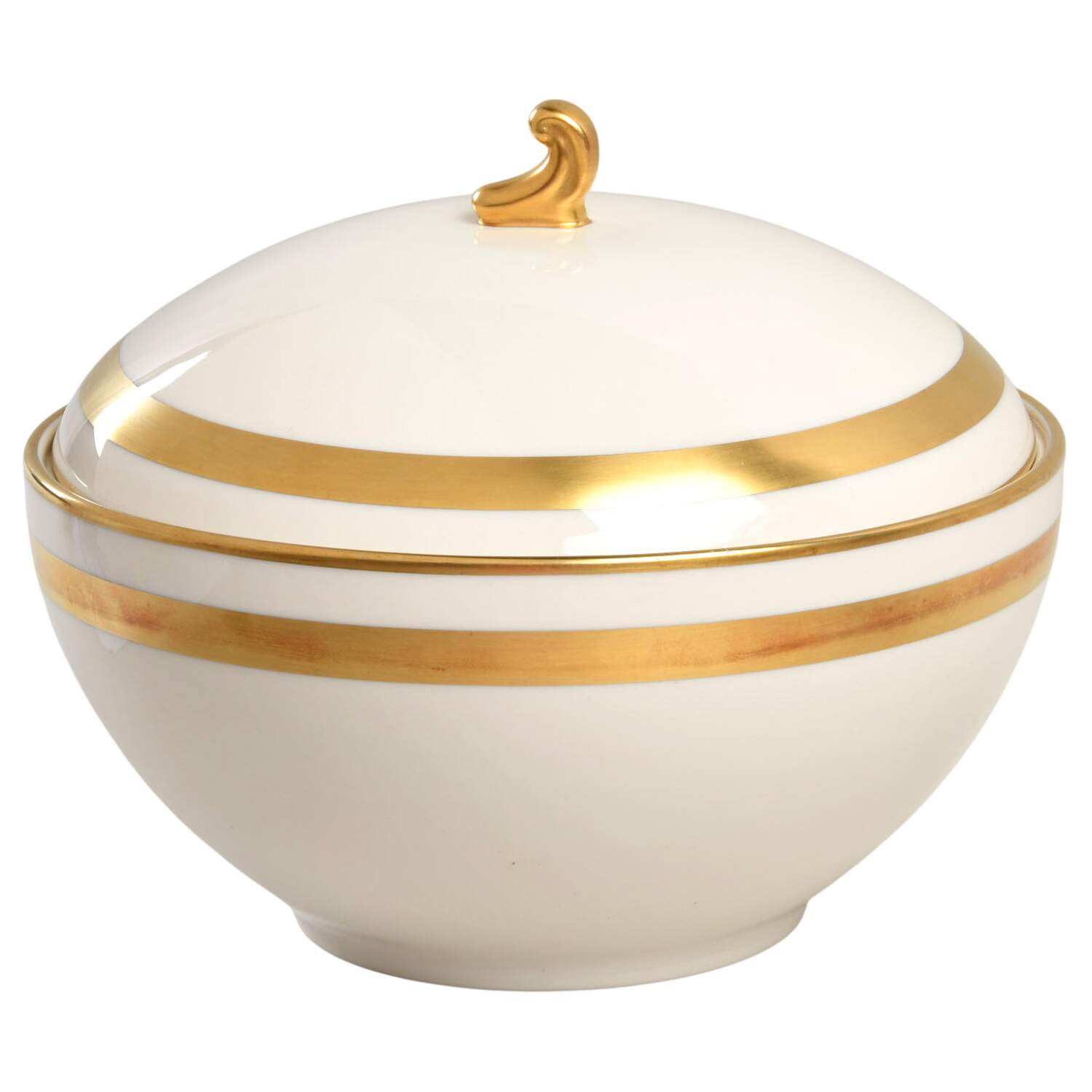 Theme (Wide Gold, Rim & Coupe) Round Covered Vegetable by Flintridge-1