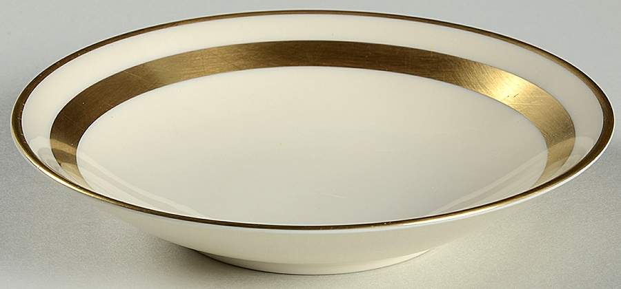 Theme (Wide Gold, Rim & Coupe) Fruit/Dessert (Sauce) Bowl by Flintridge-1